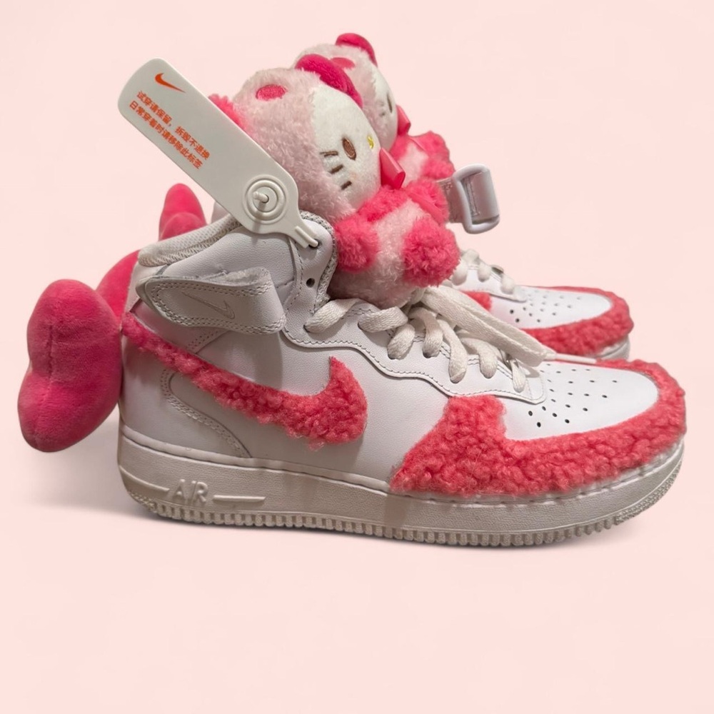 Customized Hello Kitty Pink and White Air Force 1